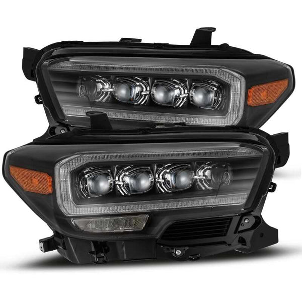 NOVA LED Projector Headlights Plank Style Black w/Activation Light — 16-20 Toyota Tacoma