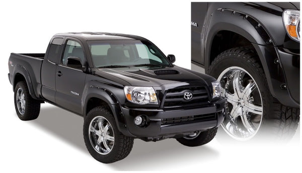 Fleetside Pocket Style Flares 4pc 73.5in Bed - Black — 05-11 Toyota Tacoma