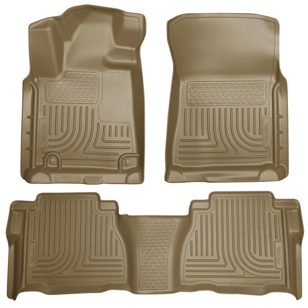 Double/CrewMax Cab WeatherBeater Combo Tan Floor Liners — 2012 Toyota Tundra