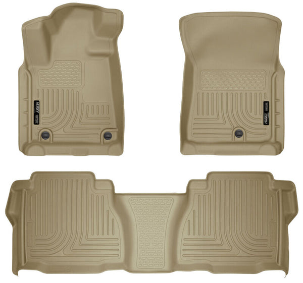 Double/CrewMax Cab WeatherBeater Combo Tan Floor Liners — 2012 Toyota Tundra