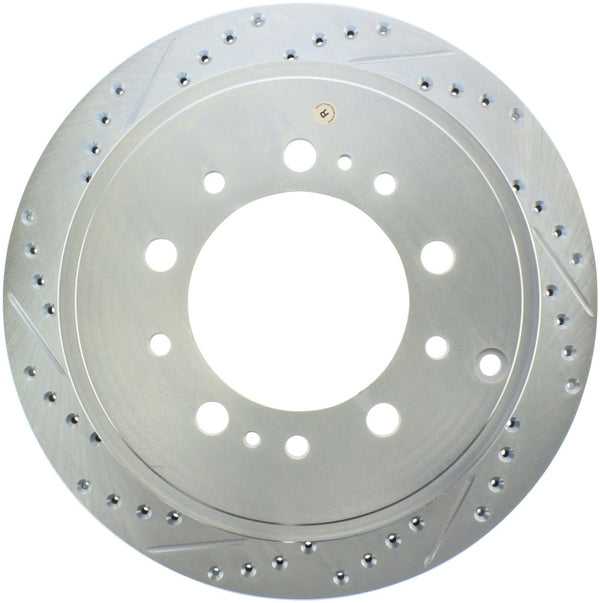 Select Sport Drilled Slotted Rear Passenger-Side Brake Rotor — 13-17 Toyota Land Cruiser