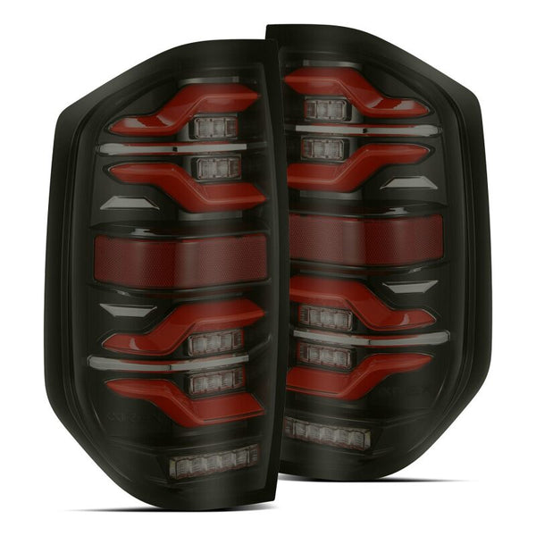 LUXX LED Taillights Black/Red w/Activ Light/Seq Signal — 14-21 Toyota Tundra