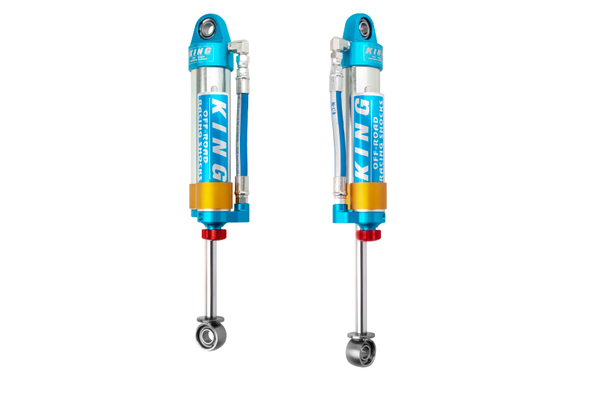 (6 Lug) Rear 2.5 Dia Piggy Hose Reservoir Shock w/Adjuster (Pair) — 96-04 Toyota Tacoma