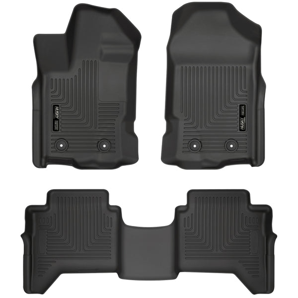 CC/DC (No Hybrid) Weatherbeater Front & 2nd Seat Floor Liners - Blk — 2024 Toyota Tacoma
