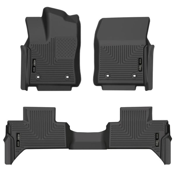 WeatherBeater Ext. Cab DC Front & 2nd Seat Floor Liner - Blk — 2022 Toyota Tundra