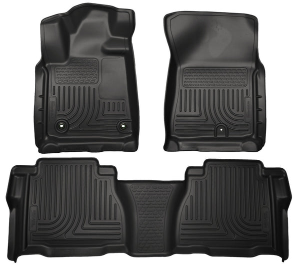 Weatherbeater Black Front & 2nd Seat Floor Liners — 12-13 Toyota Tundra