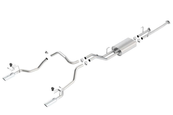 4.6L/5.7L Crew Max SB DC SB Touring Cat Back Exhaust Dual Split Rear Exit — 14-15 Toyota Tundra