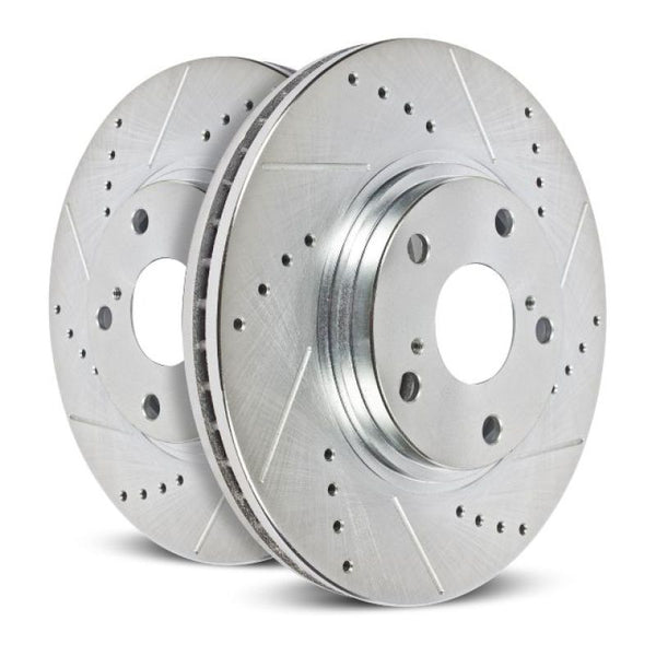 Evolution Drilled & Slotted Rotors Front - Pair — 01-07 Toyota Sequoia
