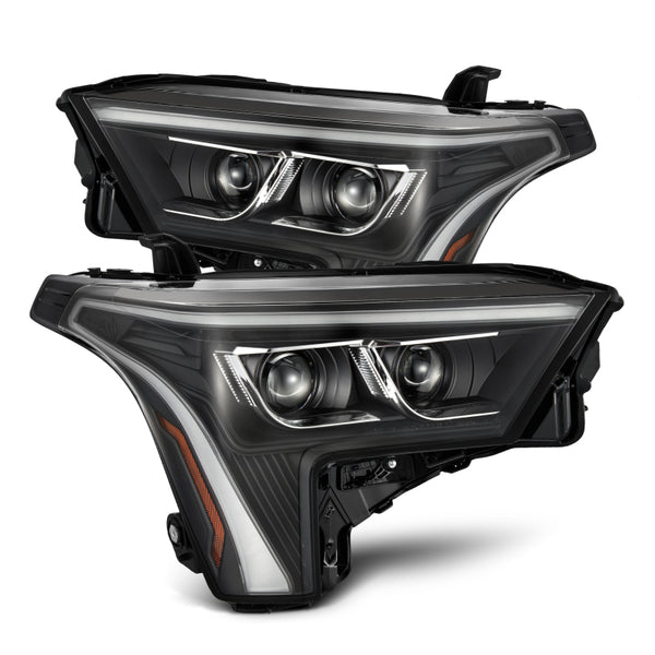 LUXX-Series Headlights Black w/Amber DRL - Req 810029 OR 810030 — 22-23 Toyota Tundra
