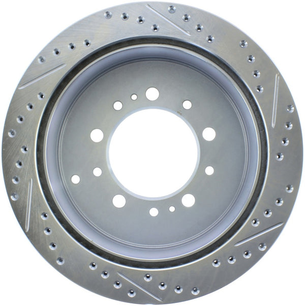 Select Sport Drilled Slotted Rear Passenger-Side Brake Rotor — 13-17 Toyota Land Cruiser