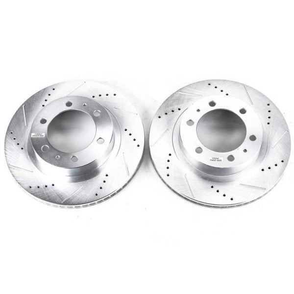 Evolution Drilled & Slotted Rotors Front - Pair — 03-09 Toyota 4Runner