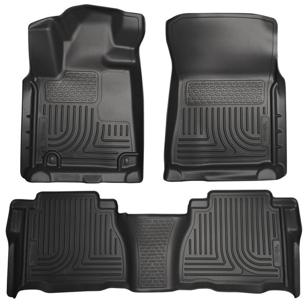 Double/CrewMax Cab WeatherBeater Combo Black Floor Liners — 07-11 Toyota Tundra