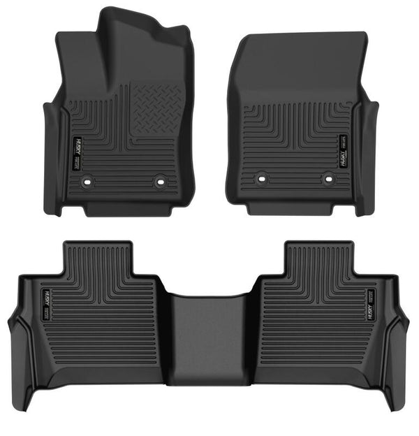 WeatherBeater Front & Second Row Floor Liners - Black — 23-24 Toyota Sequoia