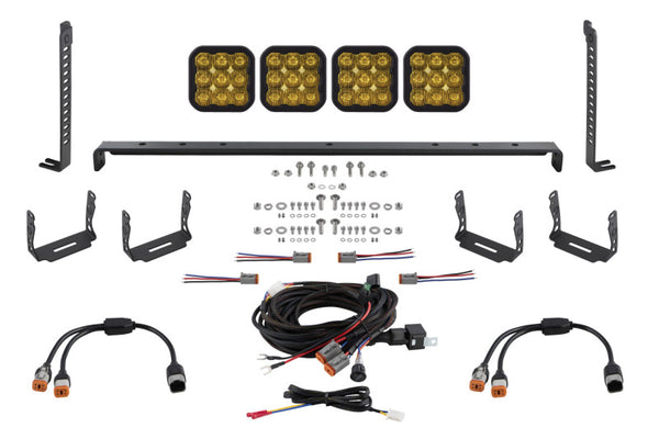 SS5 Stealth Grille LED 4-Pod Kit - Sport Yellow Driving — 14-23 Toyota 4Runner