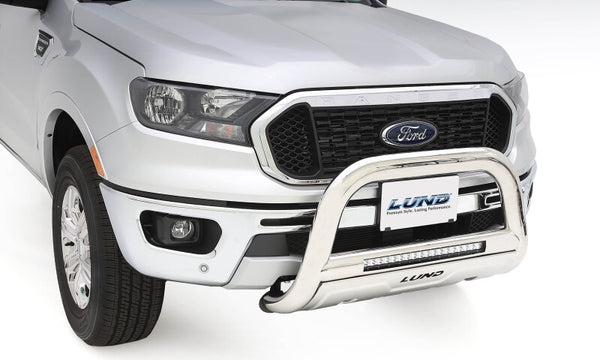 Bull Bar w/Light & Wiring - Polished — 16-17 Toyota Tacoma