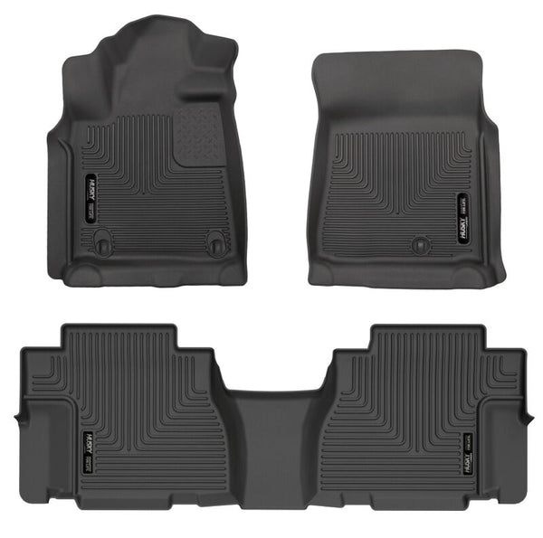 WeatherBeater Front & 2nd Seat Floor Liners (Black) — 08-11 Toyota Sequoia