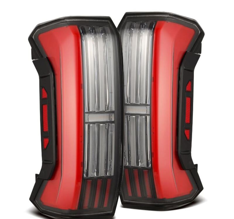 NOVA-Series Prismatic LED Tail Lights - Black/Red — 22-24 Toyota Tundra