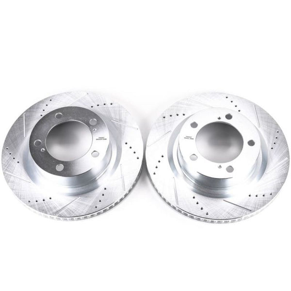 Evolution Drilled & Slotted Rotors Front - Pair — 16-21 Toyota Land Cruiser
