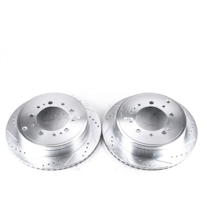 Evolution Drilled & Slotted Rotors Rear - Pair — 13-21 Toyota Land Cruiser