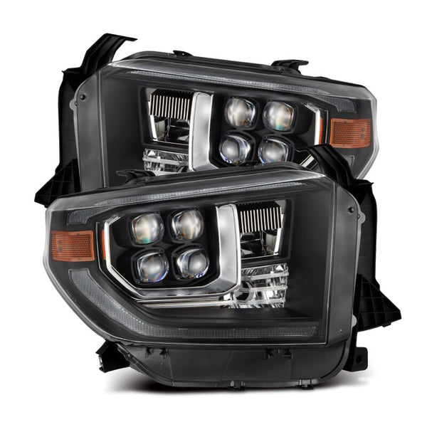 NOVA-Series LED Proj Headlights Blk w/Actv Light & Seq. Sig + DRL — 14-21 Toyota Tundra