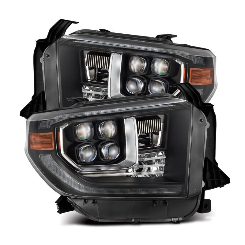 NOVA-Series LED Proj Headlights Blk w/Actv Light & Seq. Sig + DRL — 14-21 Toyota Tundra