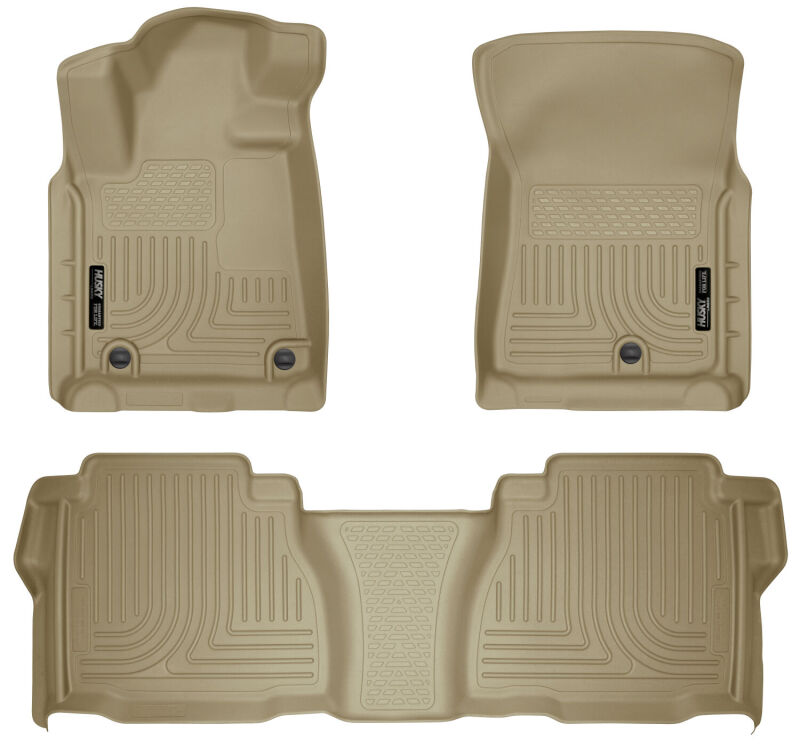 Double/CrewMax Cab WeatherBeater Combo Tan Floor Liners — 2012 Toyota Tundra