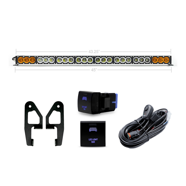 Premium Roof Rack Front Light Bar Kit - 43 In Dual Function W/ OEM — 2024+ Toyota Tacoma