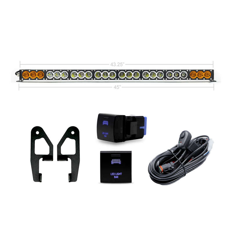 Premium Roof Rack Front Light Bar Kit - 43 In Dual Function W/ OEM — 2024+ Toyota Tacoma