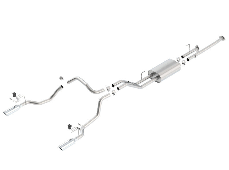 4.6L/5.7L Crew Max SB DC SB Touring Cat Back Exhaust Dual Split Rear Exit — 14-15 Toyota Tundra