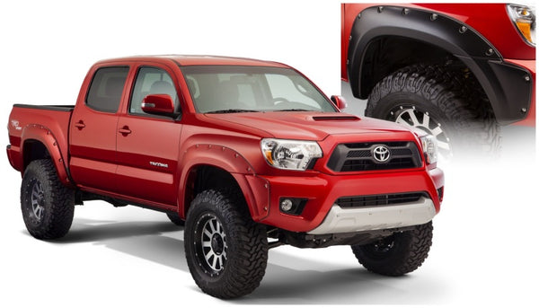 Fleetside Pocket Style Flares 4pc 73.5in Bed - Black — 12-15 Toyota Tacoma