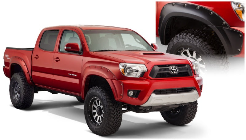 Fleetside Pocket Style Flares 4pc 73.5in Bed - Black — 12-15 Toyota Tacoma