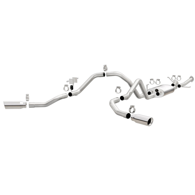 Cat-Back SC LB CC SB 4.6L/5.7L V8 SS 2.5 Dual Split Rear 4in Tip — 10-15 Toyota Tundra