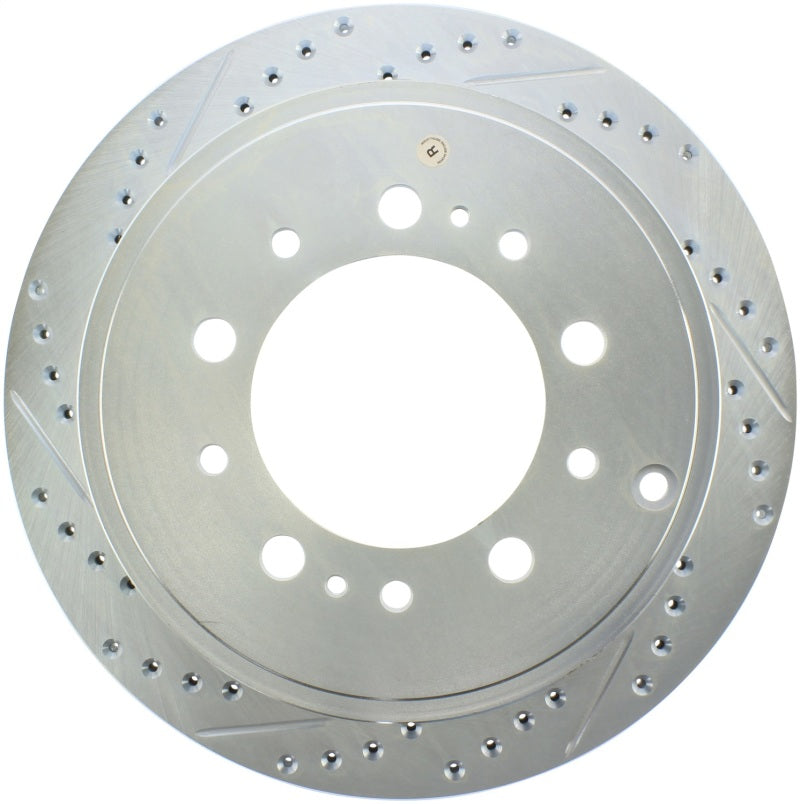 Select Sport Drilled Slotted Rear Passenger-Side Brake Rotor — 13-17 Toyota Land Cruiser