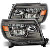 LUXX Crystal Headlights Plank Style Alpha Black w/Activation Light/DRL — 05-11 Toyota Tacoma