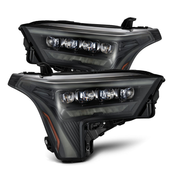 NOVA-Series Headlights Alpha-Black w/Amber DRL - Req 810029 OR 810030 — 22-23 Toyota Tundra