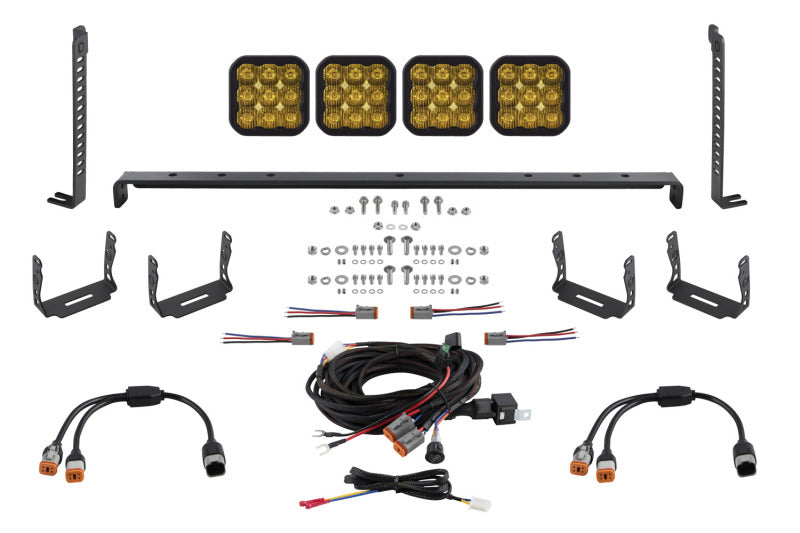 SS5 Stealth Grille LED 4-Pod Kit - Yellow Pro Driving — 14-23 Toyota 4Runner