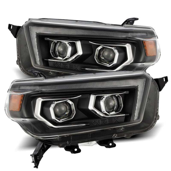 LUXX LED Proj Headlights Plank Style Black w/Seq Signal/DRL — 10-13 Toyota 4Runner