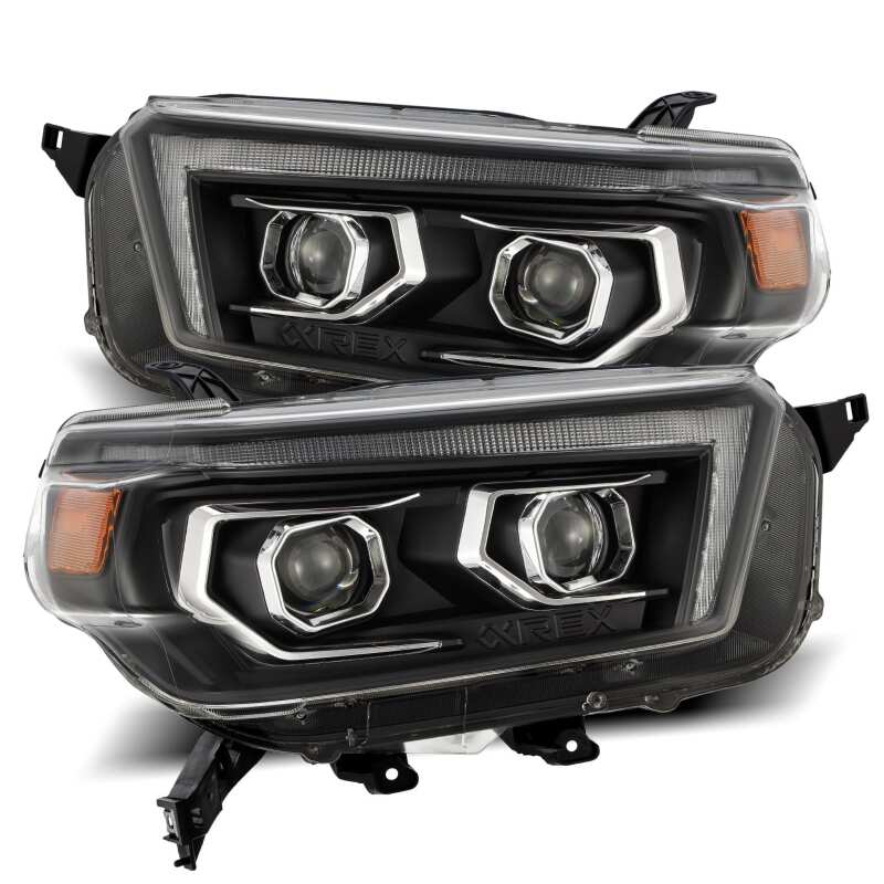 LUXX LED Proj Headlights Plank Style Black w/Seq Signal/DRL — 10-13 Toyota 4Runner
