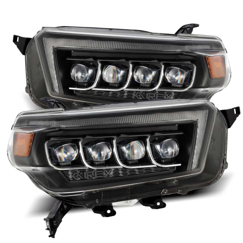 NOVA LED Projector Headlights Plank Style Black w/Seq Signal/DRL — 10-13 Toyota 4Runner