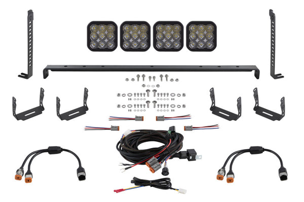SS5 Stealth Grille LED 4-Pod Kit Sport - White Driving — 14-23 Toyota 4Runner