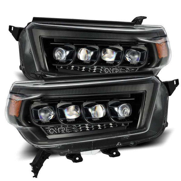 NOVA LED Proj Headlights Plank Style Alpha Black w/Seq Signal/DRL — 10-13 Toyota 4Runner