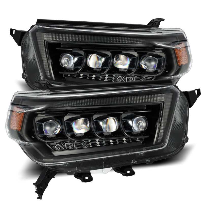 NOVA LED Proj Headlights Plank Style Alpha Black w/Seq Signal/DRL — 10-13 Toyota 4Runner