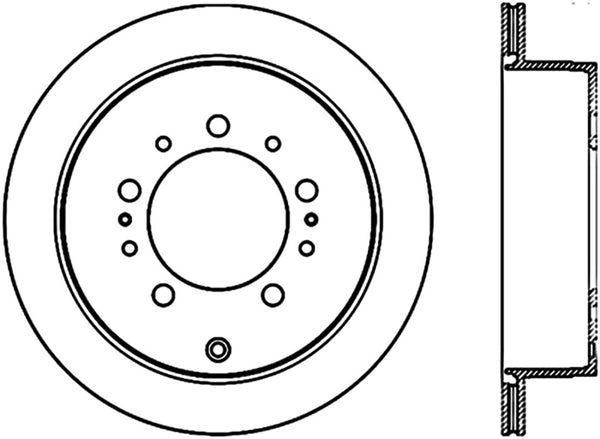 Slot Lexus LX450/470/570 / 07-12 Slotted Right Rear CRYO Rotor — 08-13 Toyota Tundra