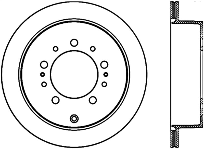 Slot Lexus LX450/470/570 / 07-12 Slotted Right Rear CRYO Rotor — 08-13 Toyota Tundra