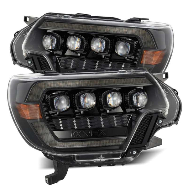 NOVA LED Proj Headlights Plank Alpha Blk w/Activ Light/Seq Signal/DRL — 12-15 Toyota Tacoma