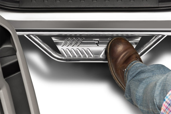 Podium SS Double Cab - Polished Stainless - 3in — 16-17 Toyota Tacoma