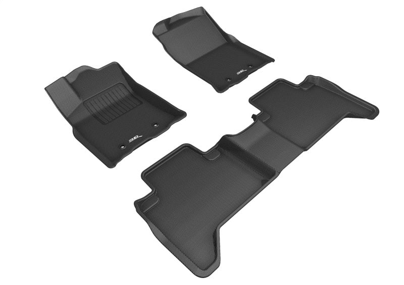 Kagu 1st & 2nd Row Floormats Double Cab - Black — 2018-2020 Toyota Tacoma