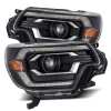 PRO-Series Projector Headlights Plank Style Black w/DRL — 12-15 Toyota Tacoma