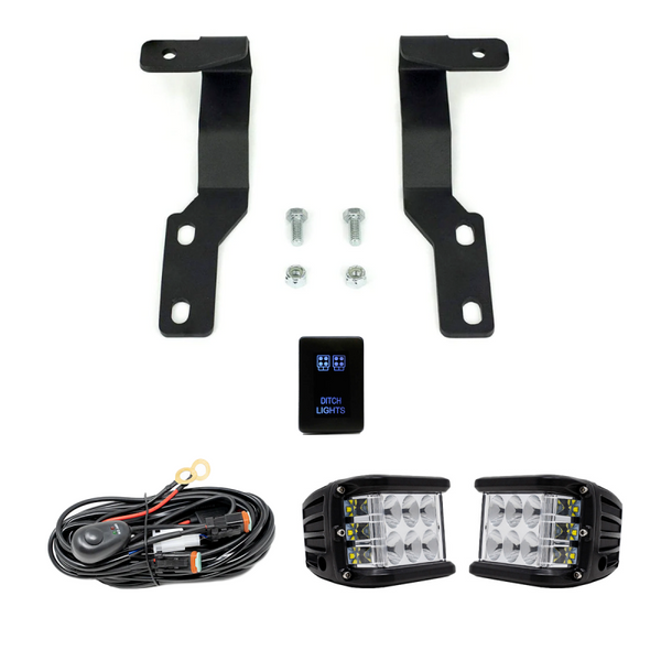 Low Prof Ditch Light Brackets Kit W/Cannon Pods No Switch — 05-15 Toyota Tacoma