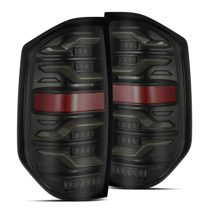 LUXX LED Taillights Alpha Blk w/Activ Light/Seq Signal — 14-21 Toyota Tundra